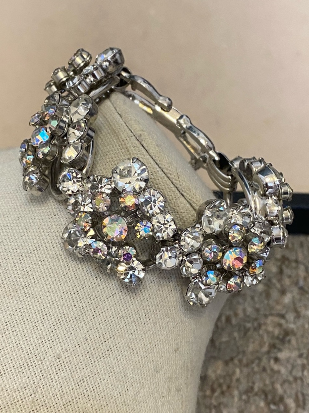 Vintage Juliana 5 Link Clear Rhinestone Bracelet 1960’s - Picture 5 of 12